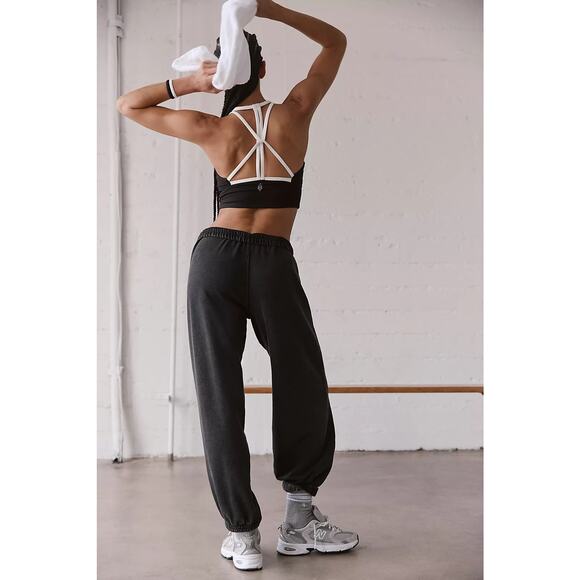 Free People All Star Joggers Black Stone Wash Logo NEW Medium - Picture 8 of 15